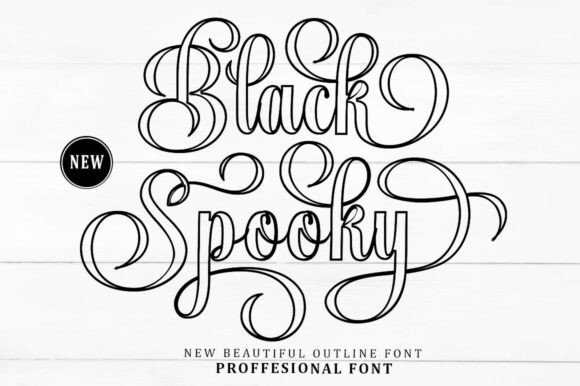 Black Spooky: A Gothic Outline Font for Editorial Elegance