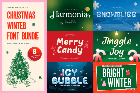 Christmas Winter Bundle: Festive Sans Serif Joy