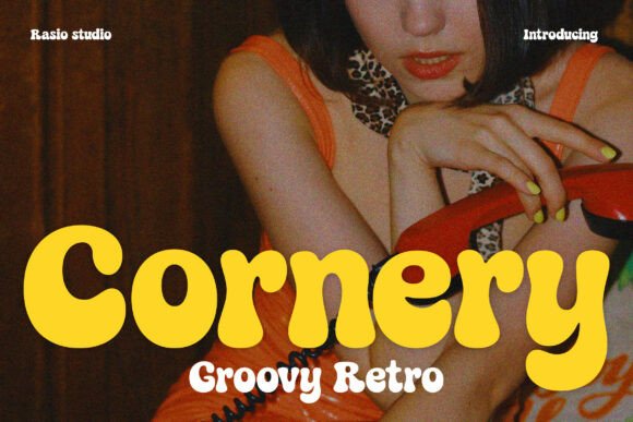 Cornery Font: Groovy Retro Display Typeface for Crafters
