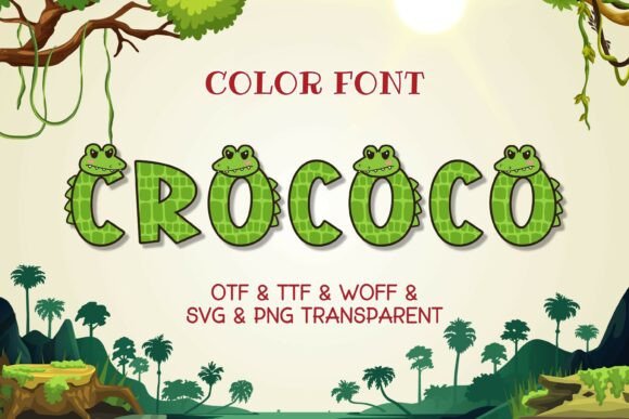 Crococo: A Playful Crocodile-Themed Color Font