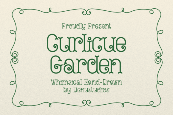 Curlicue Garden: A Whimsical Hand-Drawn Display Font for Botanical Branding