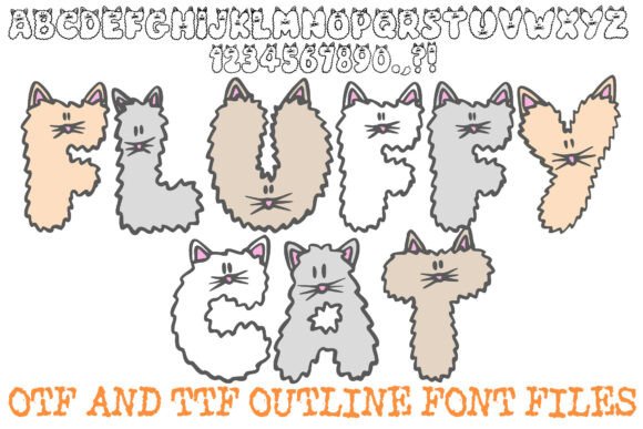 Fluffy Cat Cartoon Font for Whimsical Brand Identity