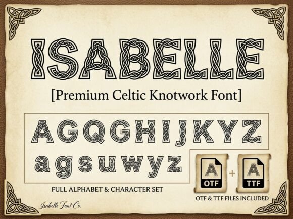 Isabelle: A Premium Celtic Knotwork Font for Distinctive Branding