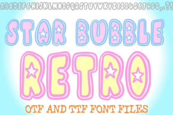 Star Bubble Retro Font for Editorial Design