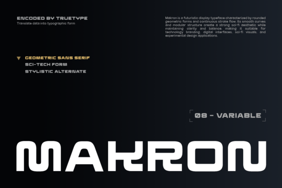 TRT Makron: A Futuristic Sans Serif Font for Sci-Tech Brands